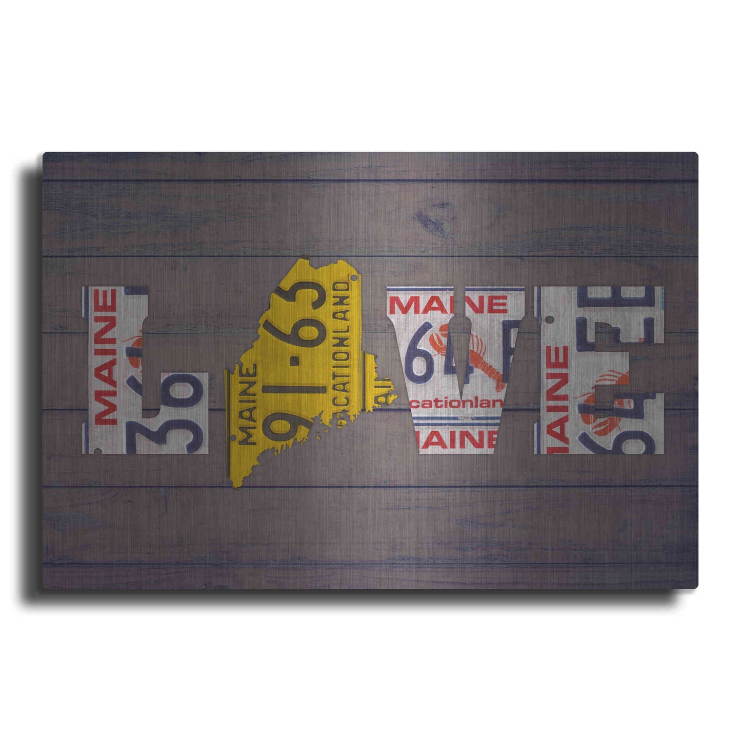 Luxe Metal Art 'ME State Love' by Design Turnpike, Metal Wall Art