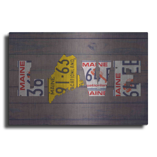 Luxe Metal Art 'ME State Love' by Design Turnpike, Metal Wall Art
