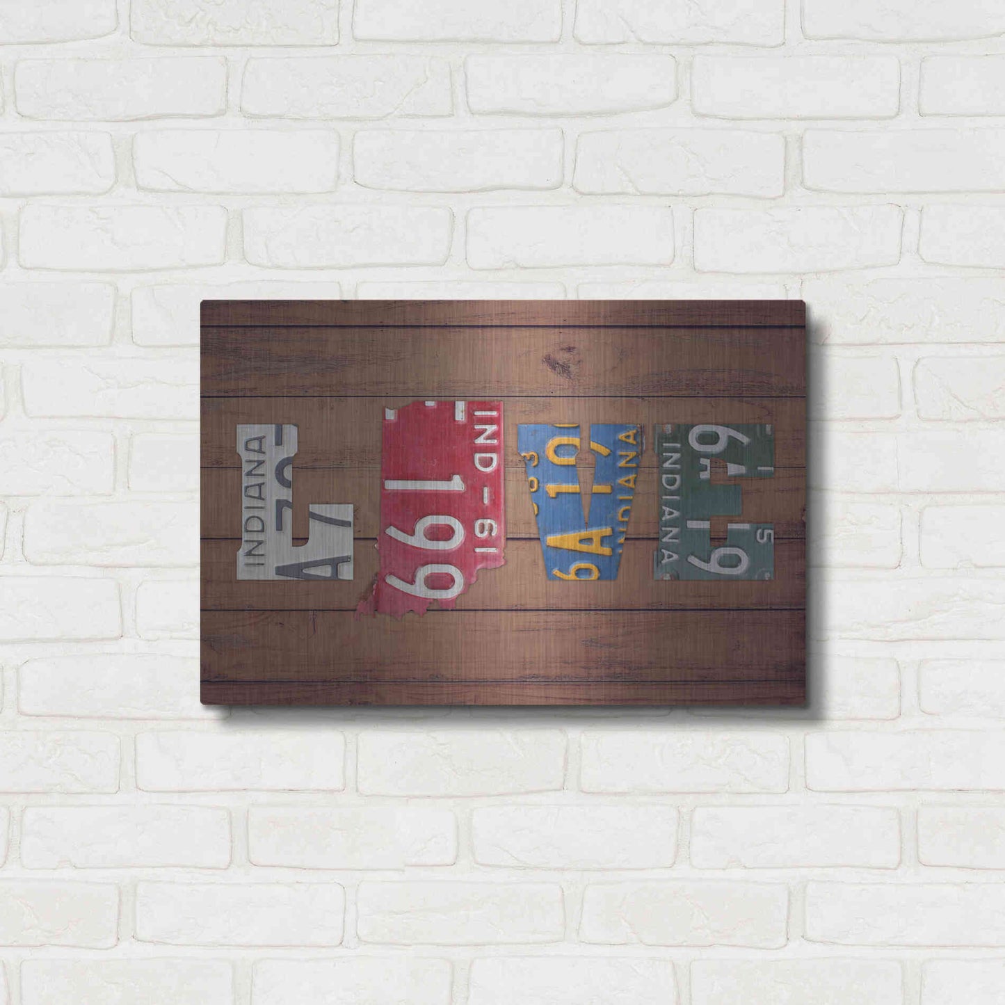 Luxe Metal Art 'IN State Love' by Design Turnpike, Metal Wall Art,24x16