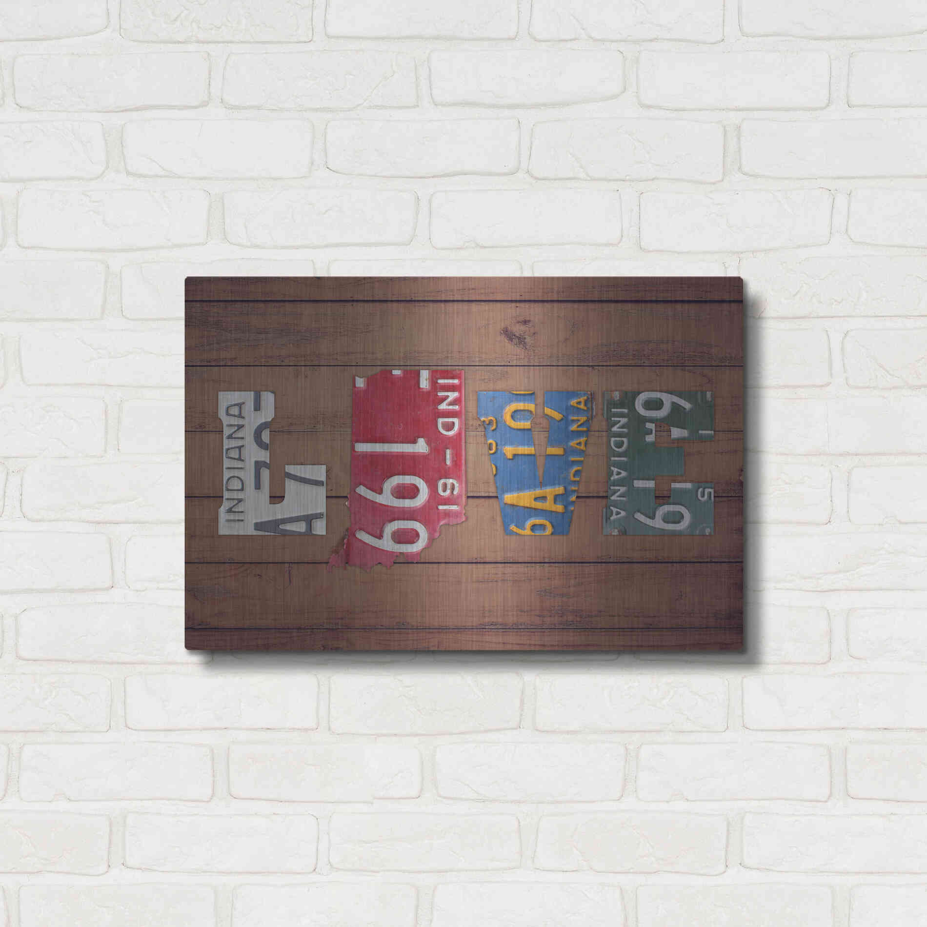 Luxe Metal Art 'IN State Love' by Design Turnpike, Metal Wall Art,24x16