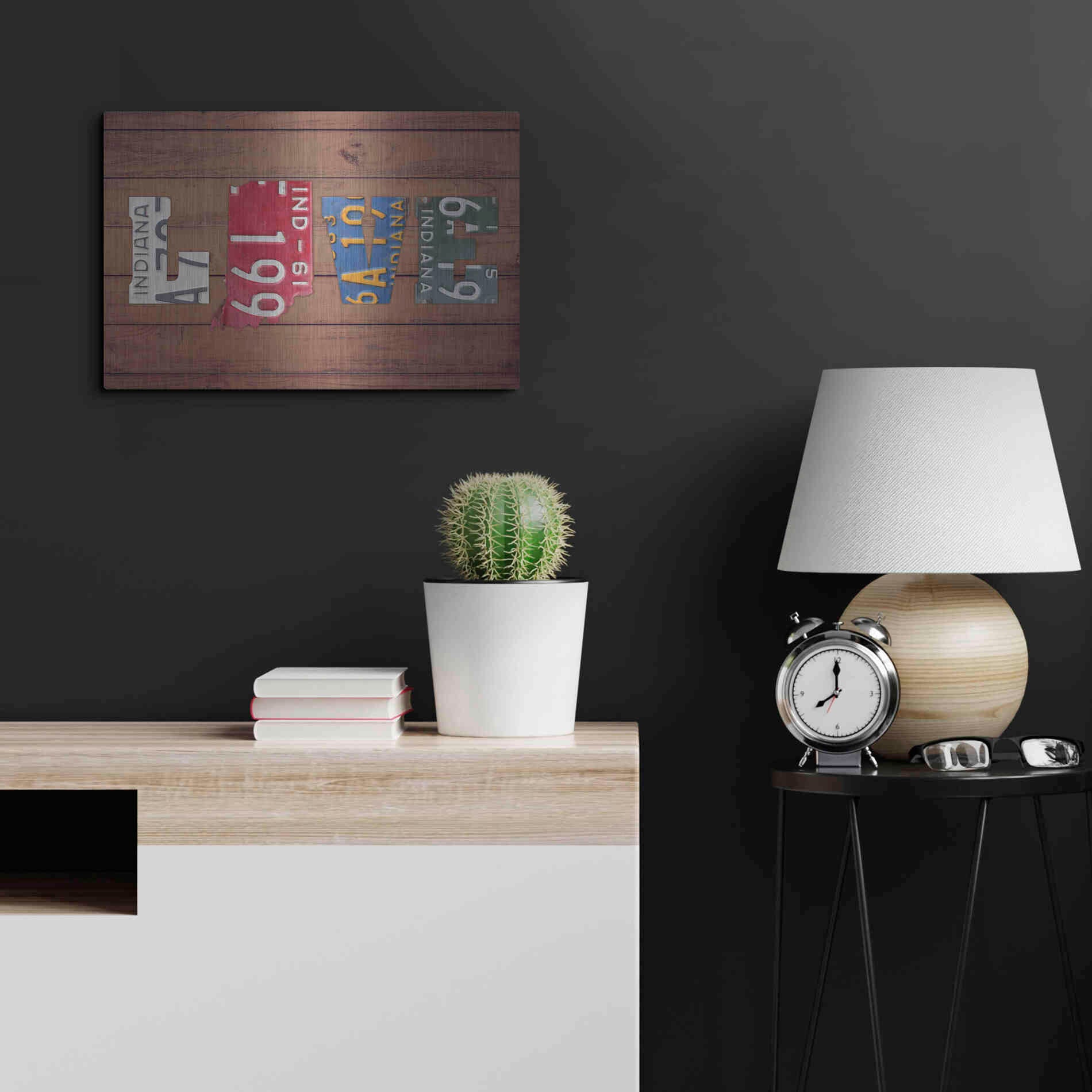 Luxe Metal Art 'IN State Love' by Design Turnpike, Metal Wall Art,24x16