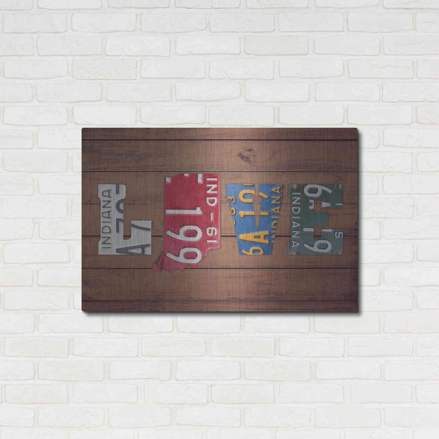 Luxe Metal Art 'IN State Love' by Design Turnpike, Metal Wall Art,36x24