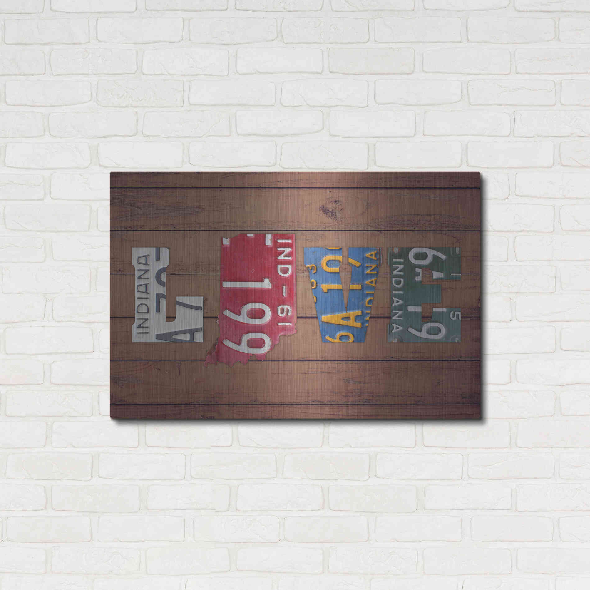 Luxe Metal Art 'IN State Love' by Design Turnpike, Metal Wall Art,36x24