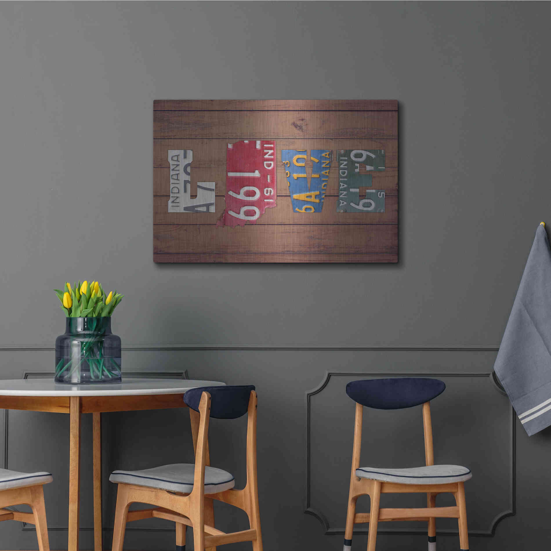 Luxe Metal Art 'IN State Love' by Design Turnpike, Metal Wall Art,36x24