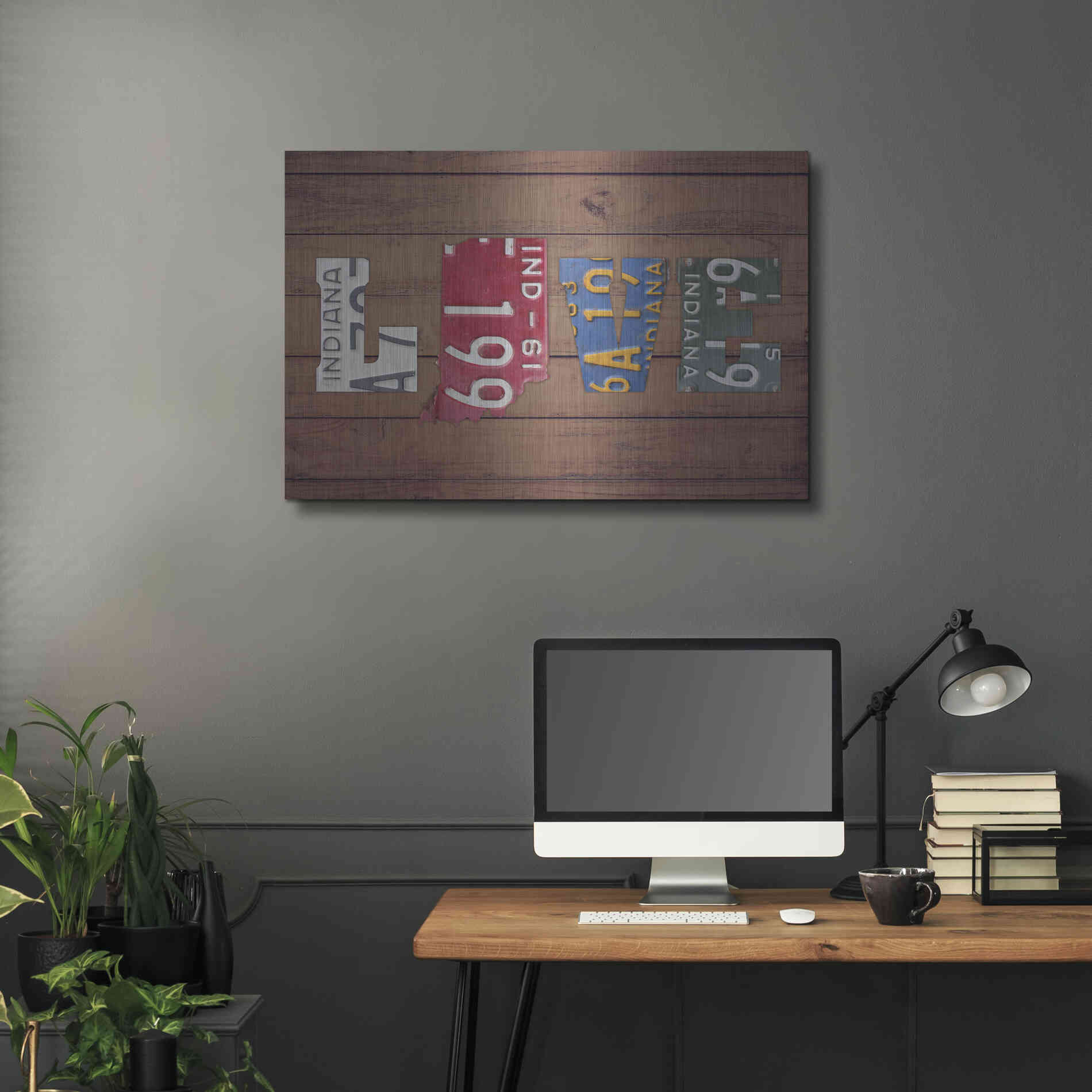 Luxe Metal Art 'IN State Love' by Design Turnpike, Metal Wall Art,36x24