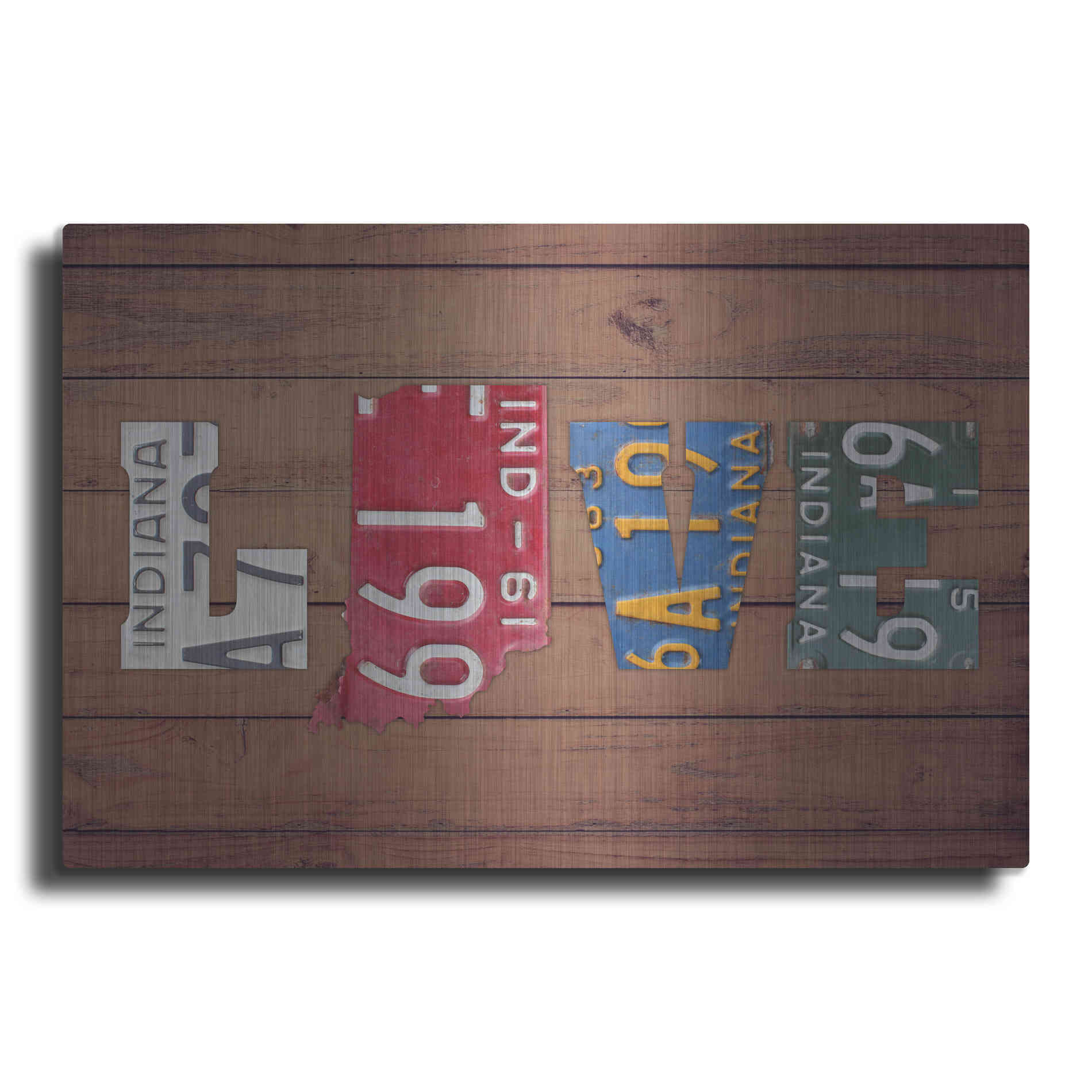 Luxe Metal Art 'IN State Love' by Design Turnpike, Metal Wall Art