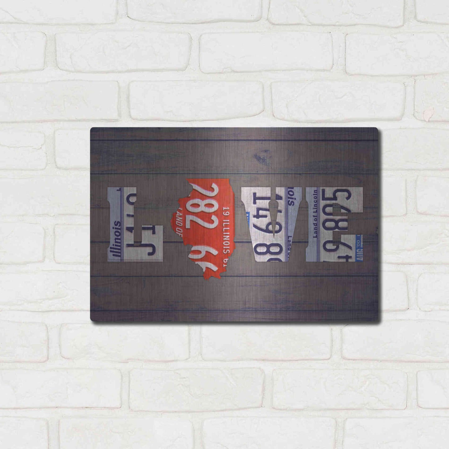 Luxe Metal Art 'IL State Love' by Design Turnpike, Metal Wall Art,16x12