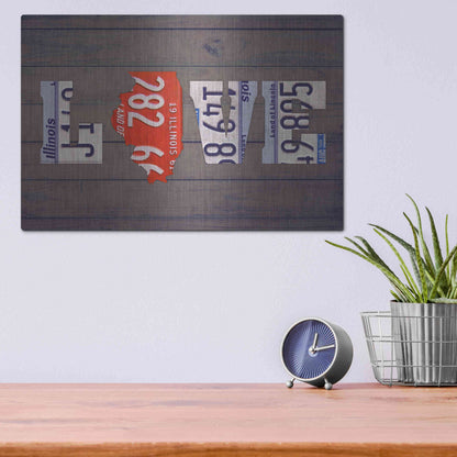 Luxe Metal Art 'IL State Love' by Design Turnpike, Metal Wall Art,16x12