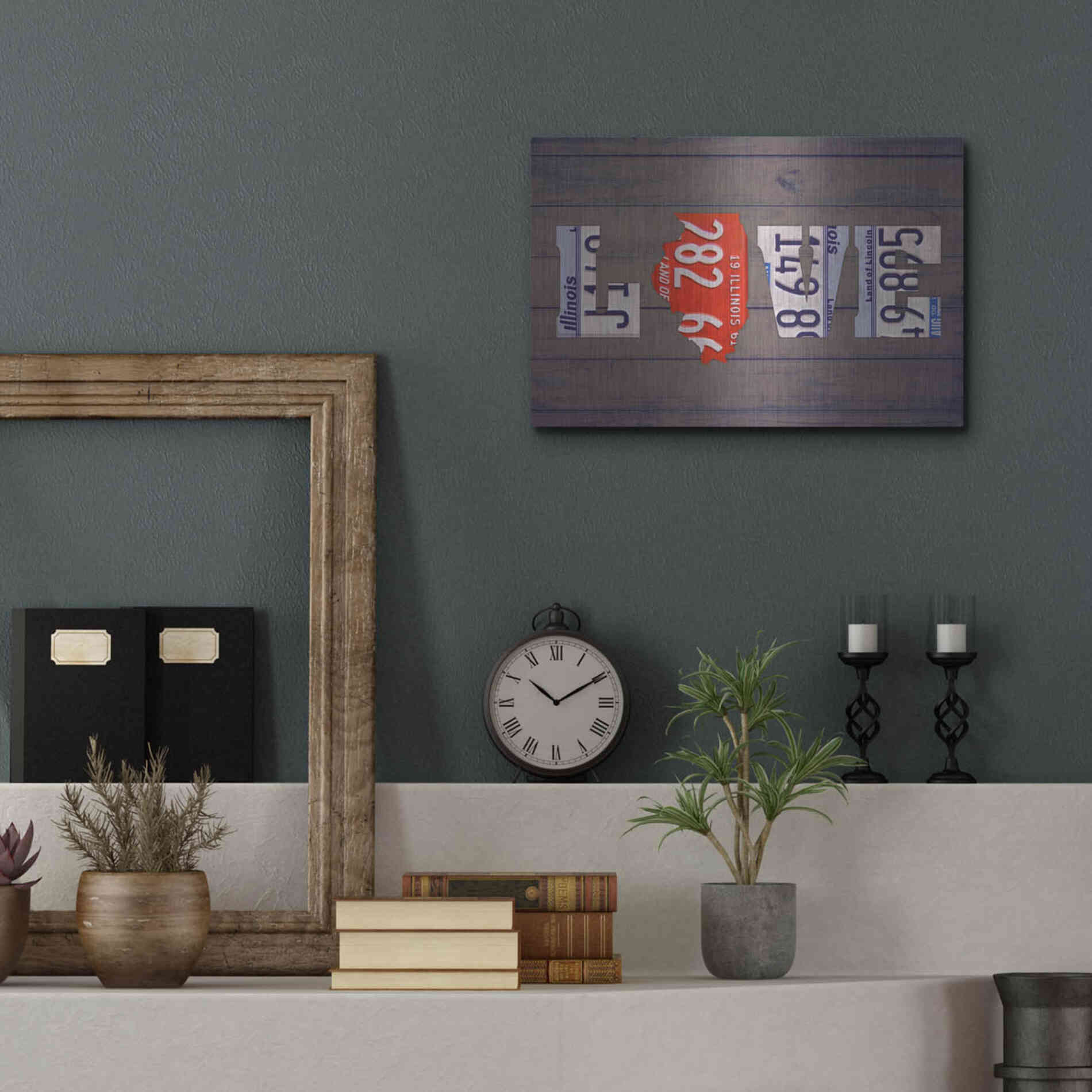 Luxe Metal Art 'IL State Love' by Design Turnpike, Metal Wall Art,16x12