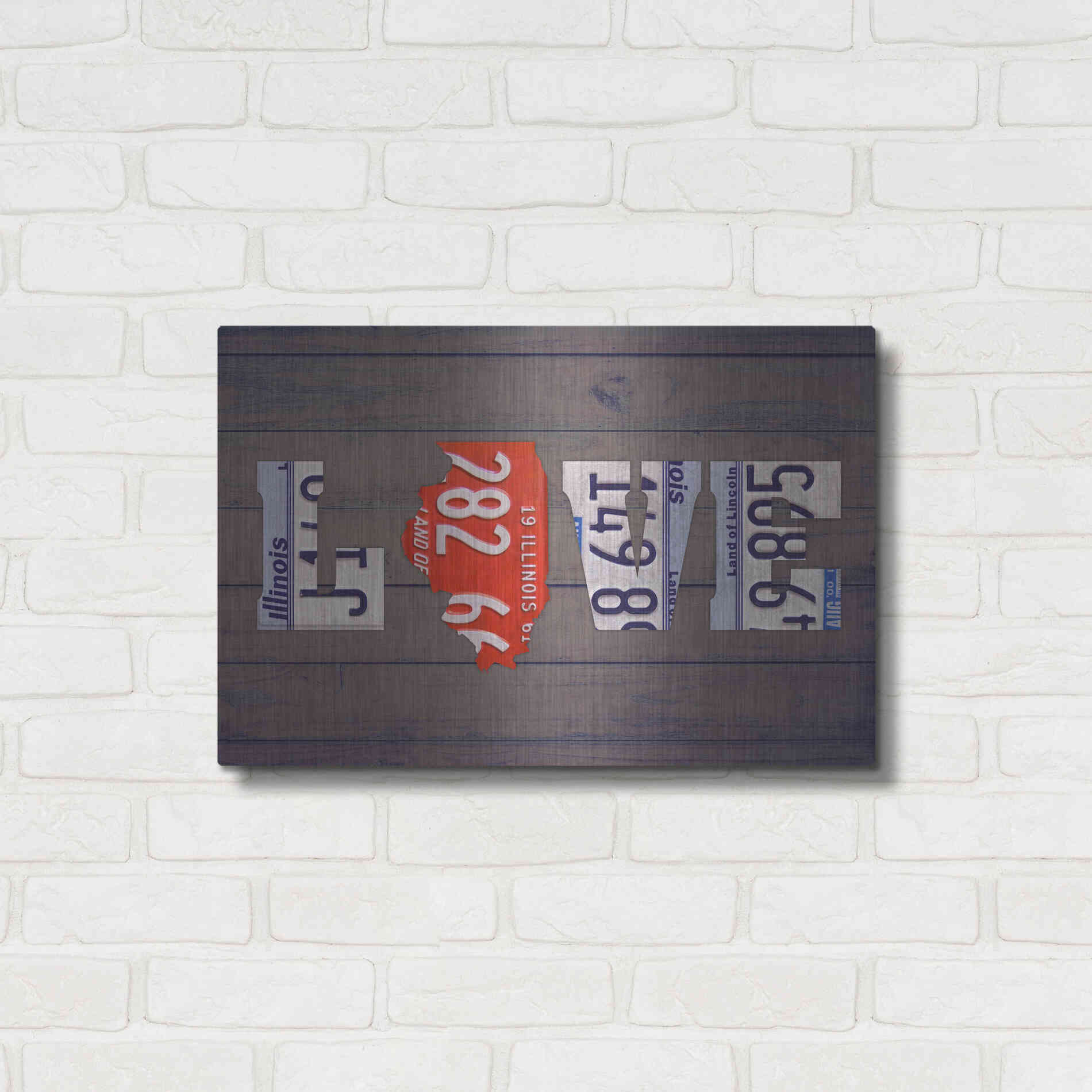 Luxe Metal Art 'IL State Love' by Design Turnpike, Metal Wall Art,24x16