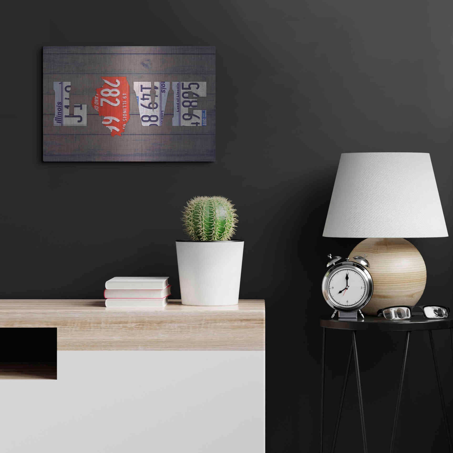 Luxe Metal Art 'IL State Love' by Design Turnpike, Metal Wall Art,24x16
