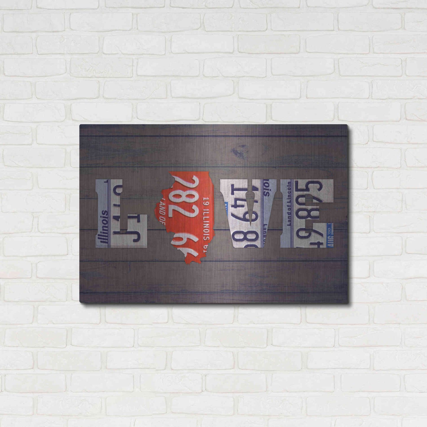 Luxe Metal Art 'IL State Love' by Design Turnpike, Metal Wall Art,36x24