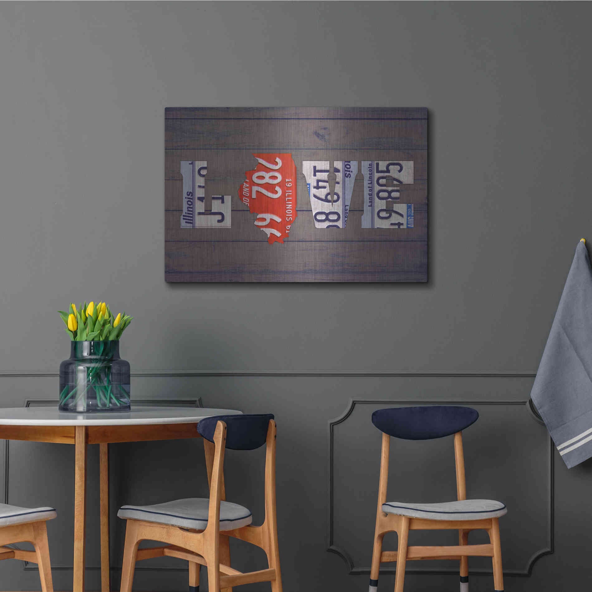 Luxe Metal Art 'IL State Love' by Design Turnpike, Metal Wall Art,36x24