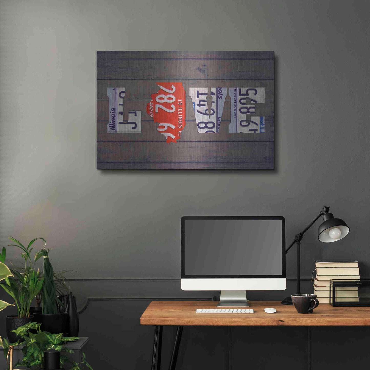 Luxe Metal Art 'IL State Love' by Design Turnpike, Metal Wall Art,36x24