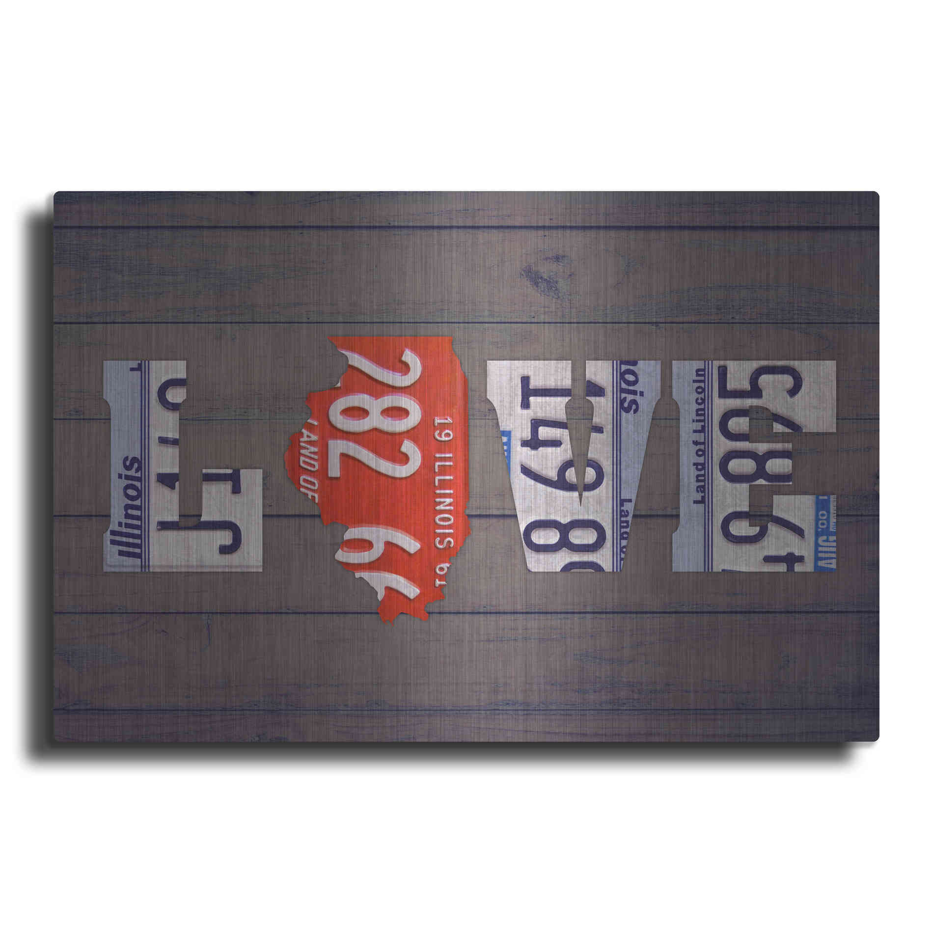 Luxe Metal Art 'IL State Love' by Design Turnpike, Metal Wall Art