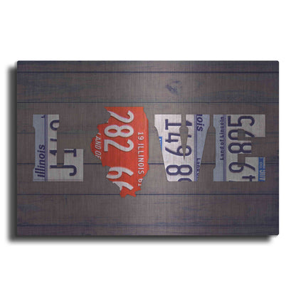 Luxe Metal Art 'IL State Love' by Design Turnpike, Metal Wall Art