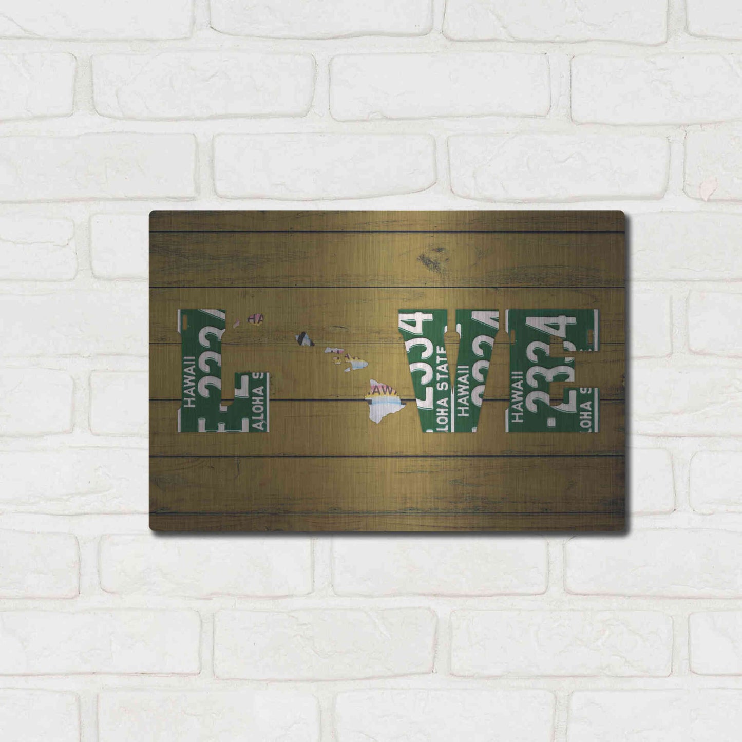 Luxe Metal Art 'HI State Love' by Design Turnpike, Metal Wall Art,16x12