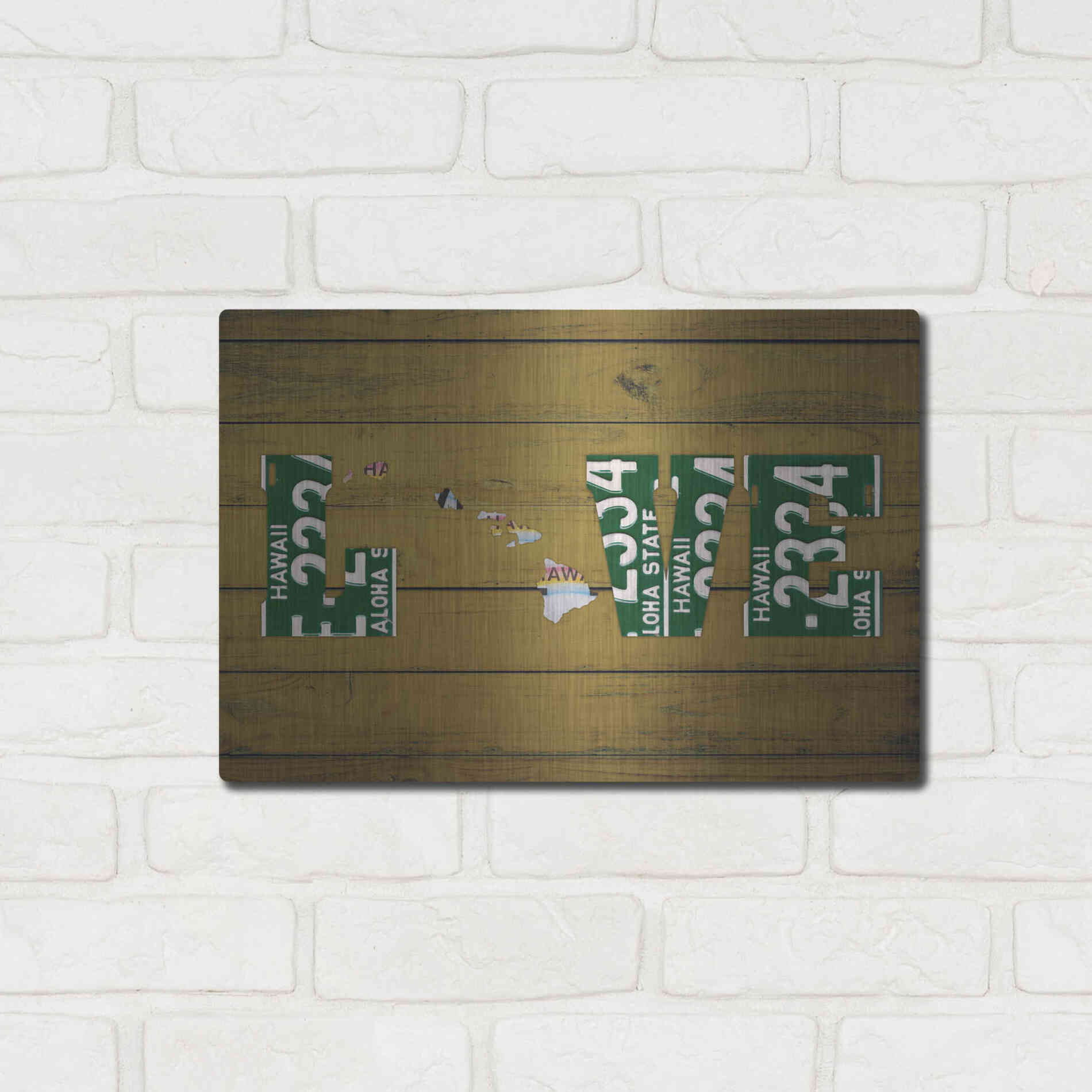 Luxe Metal Art 'HI State Love' by Design Turnpike, Metal Wall Art,16x12