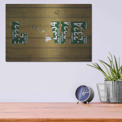 Luxe Metal Art 'HI State Love' by Design Turnpike, Metal Wall Art,16x12