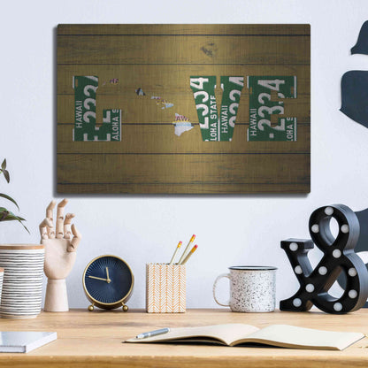 Luxe Metal Art 'HI State Love' by Design Turnpike, Metal Wall Art,16x12
