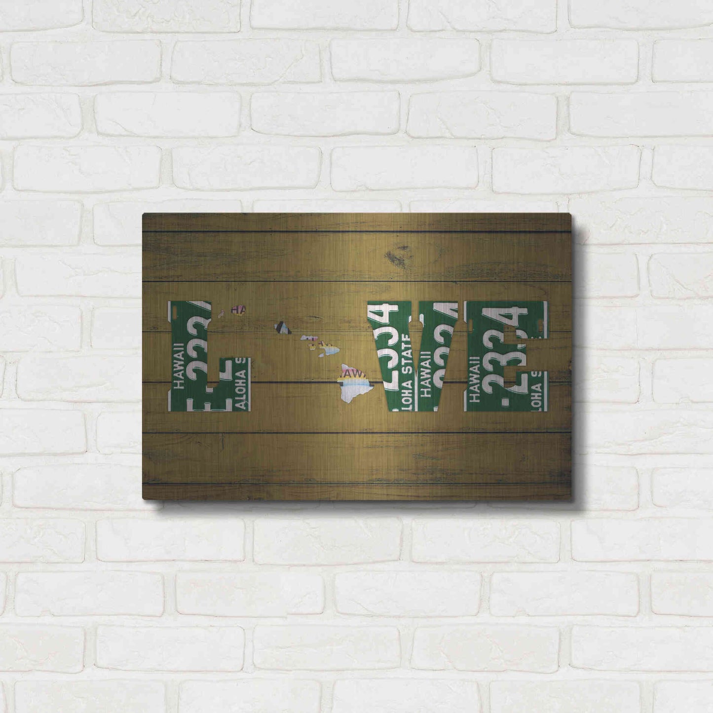 Luxe Metal Art 'HI State Love' by Design Turnpike, Metal Wall Art,24x16