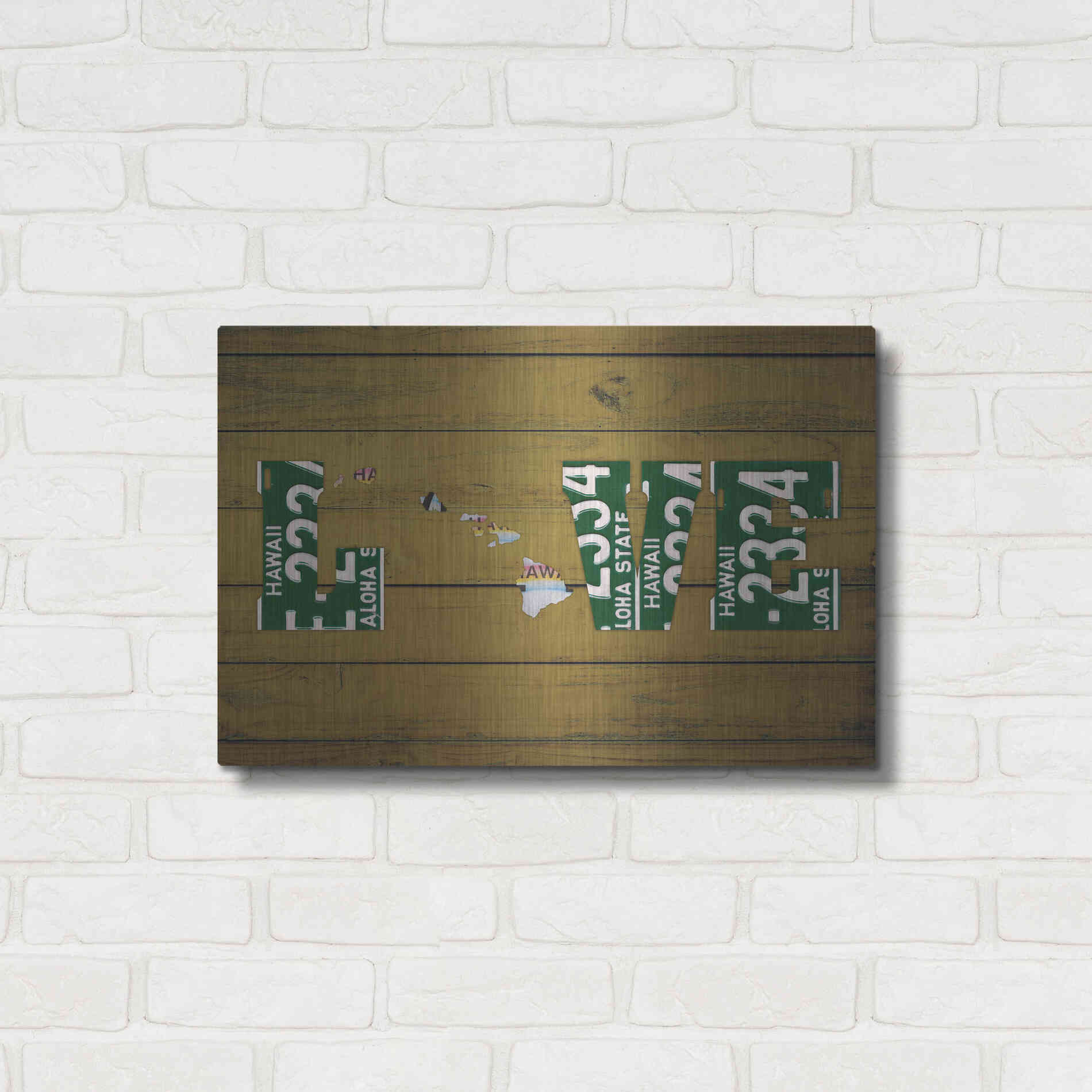 Luxe Metal Art 'HI State Love' by Design Turnpike, Metal Wall Art,24x16