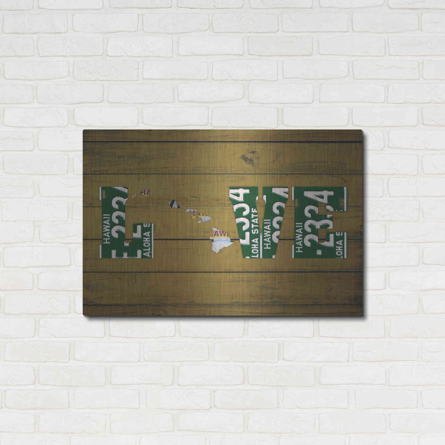 Luxe Metal Art 'HI State Love' by Design Turnpike, Metal Wall Art,36x24
