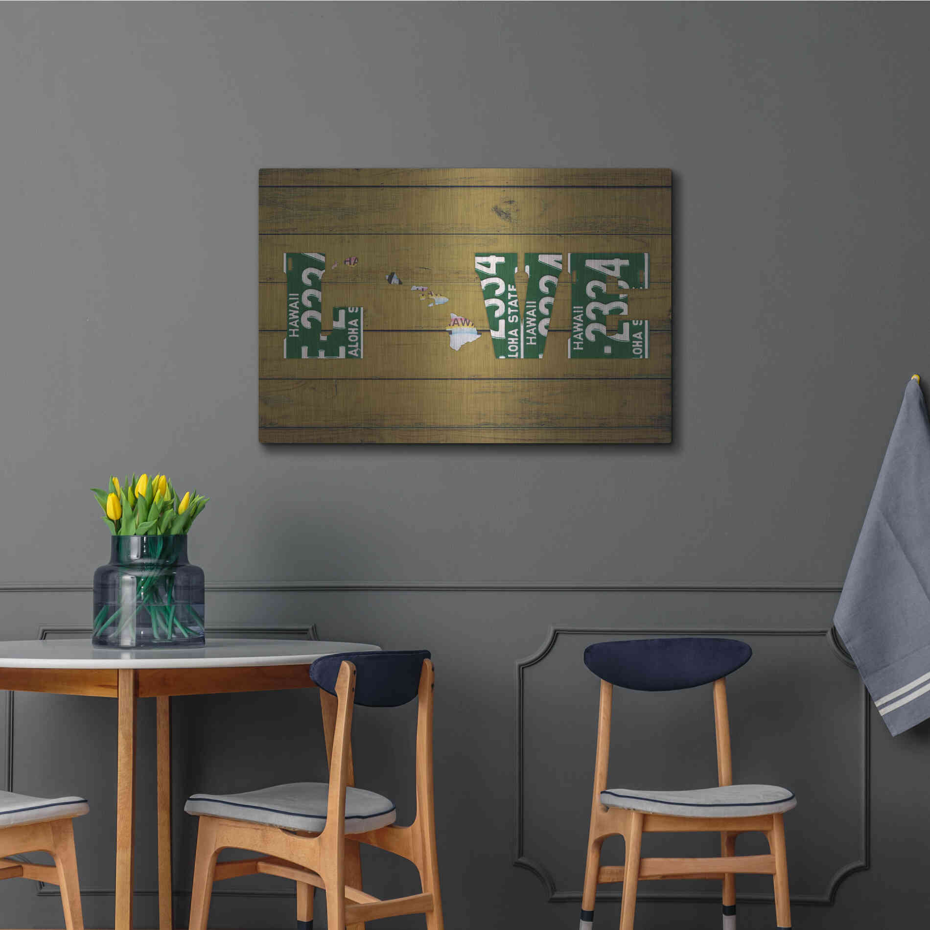 Luxe Metal Art 'HI State Love' by Design Turnpike, Metal Wall Art,36x24