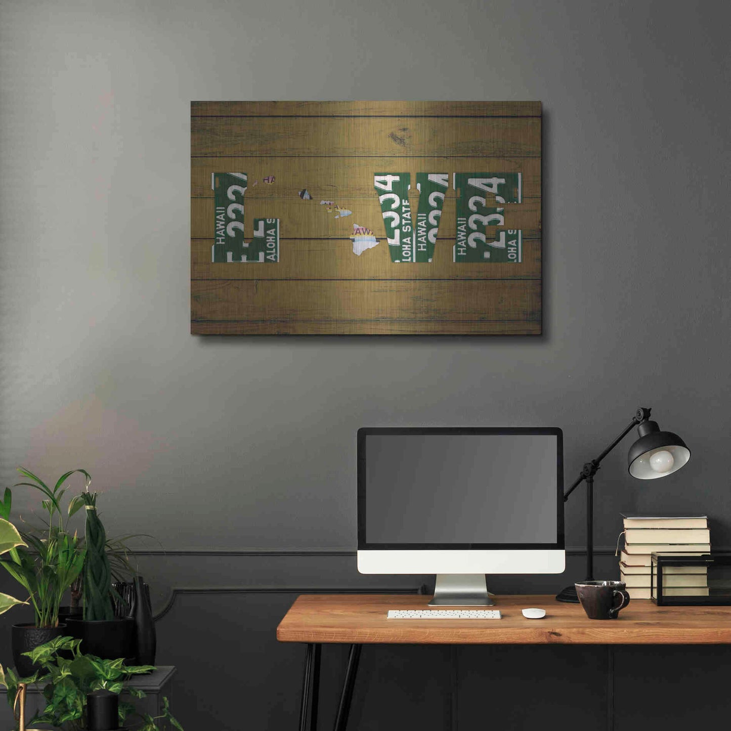 Luxe Metal Art 'HI State Love' by Design Turnpike, Metal Wall Art,36x24