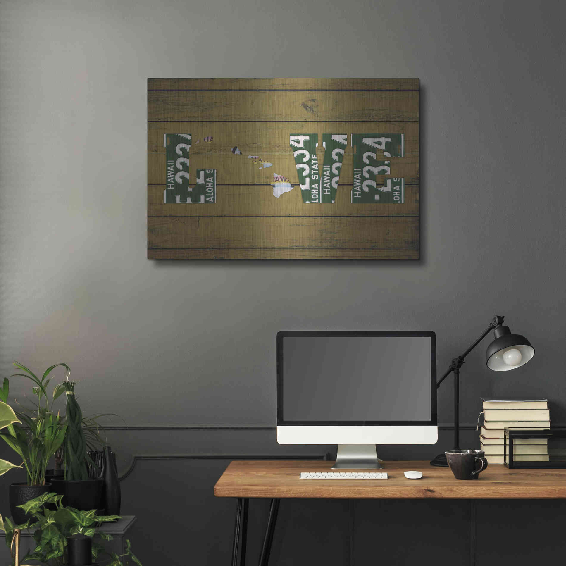 Luxe Metal Art 'HI State Love' by Design Turnpike, Metal Wall Art,36x24