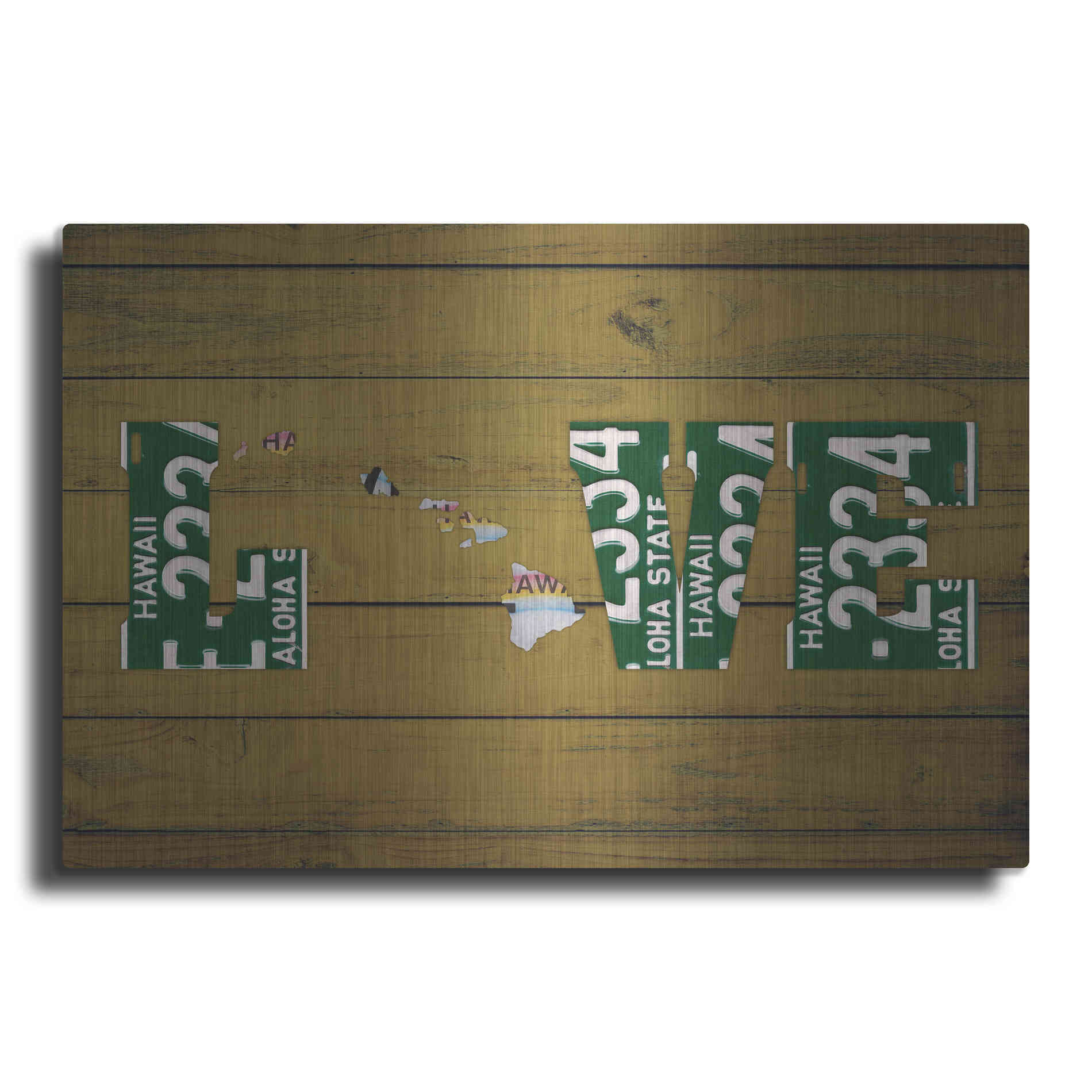 Luxe Metal Art 'HI State Love' by Design Turnpike, Metal Wall Art