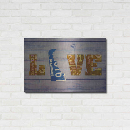 Luxe Metal Art 'DE State Love' by Design Turnpike, Metal Wall Art,36x24