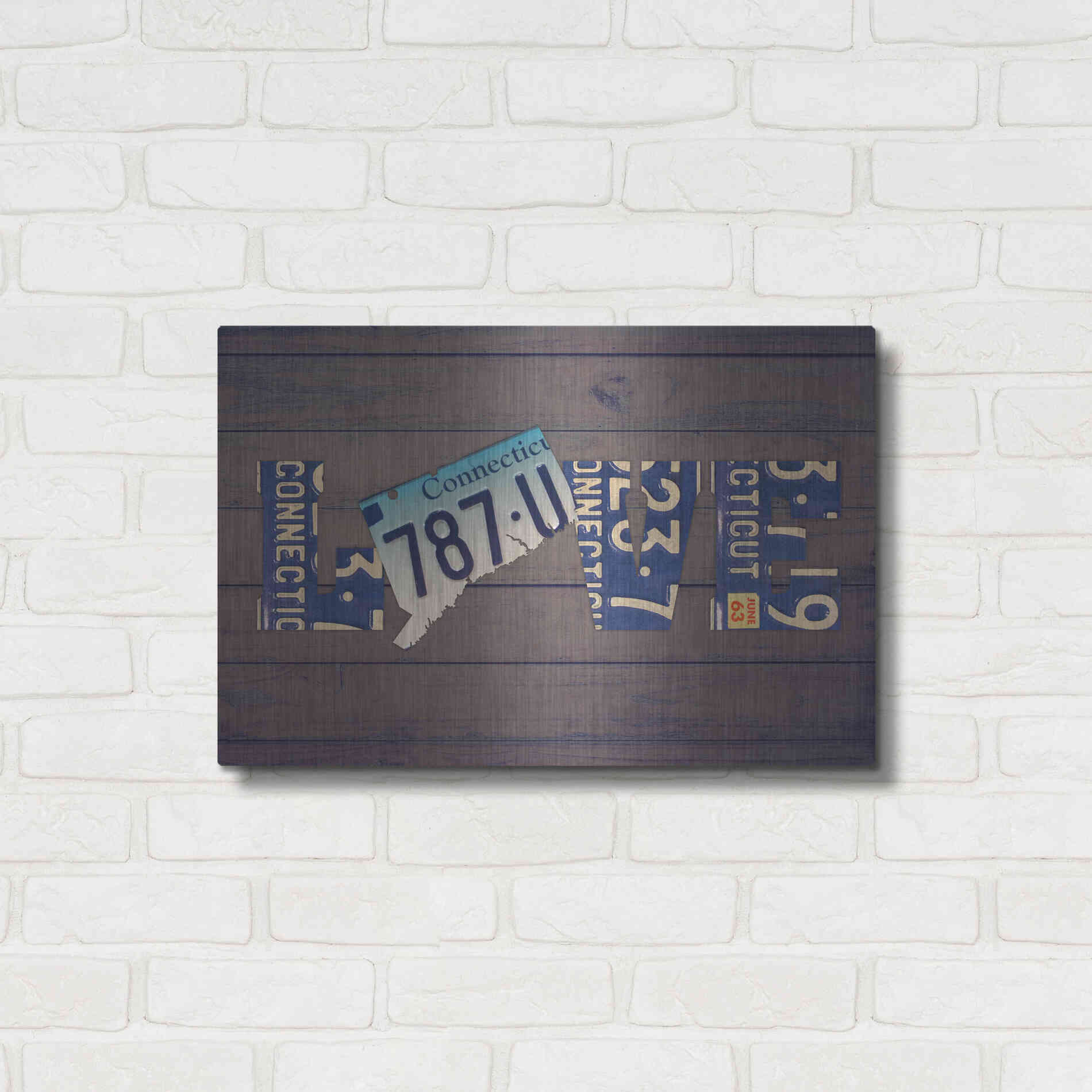 Luxe Metal Art 'CT State Love' by Design Turnpike, Metal Wall Art,24x16