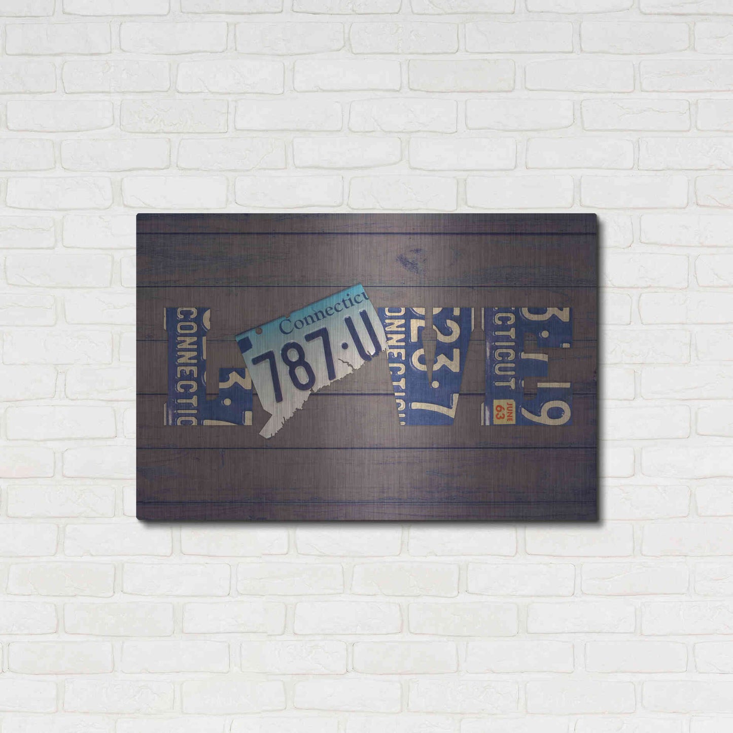 Luxe Metal Art 'CT State Love' by Design Turnpike, Metal Wall Art,36x24