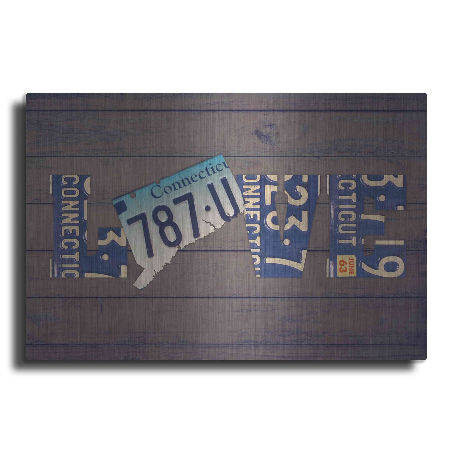 Luxe Metal Art 'CT State Love' by Design Turnpike, Metal Wall Art