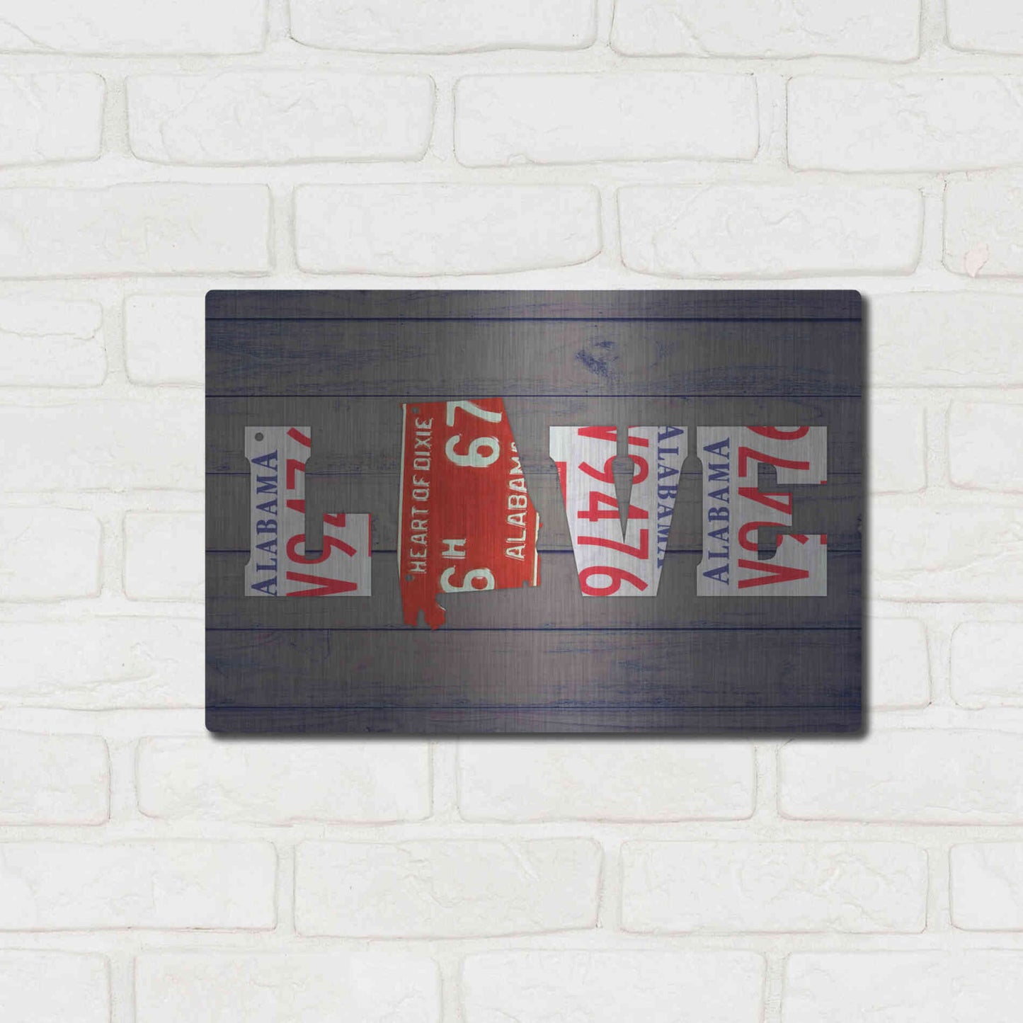 Luxe Metal Art 'AL State Love' by Design Turnpike, Metal Wall Art,16x12