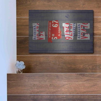 Luxe Metal Art 'AL State Love' by Design Turnpike, Metal Wall Art,16x12