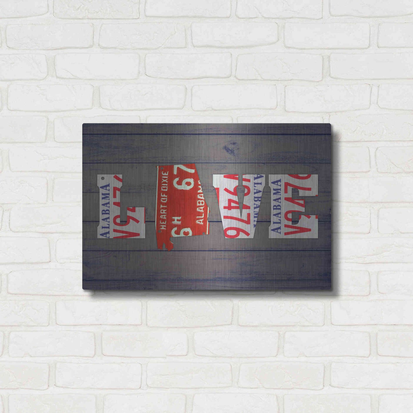 Luxe Metal Art 'AL State Love' by Design Turnpike, Metal Wall Art,24x16