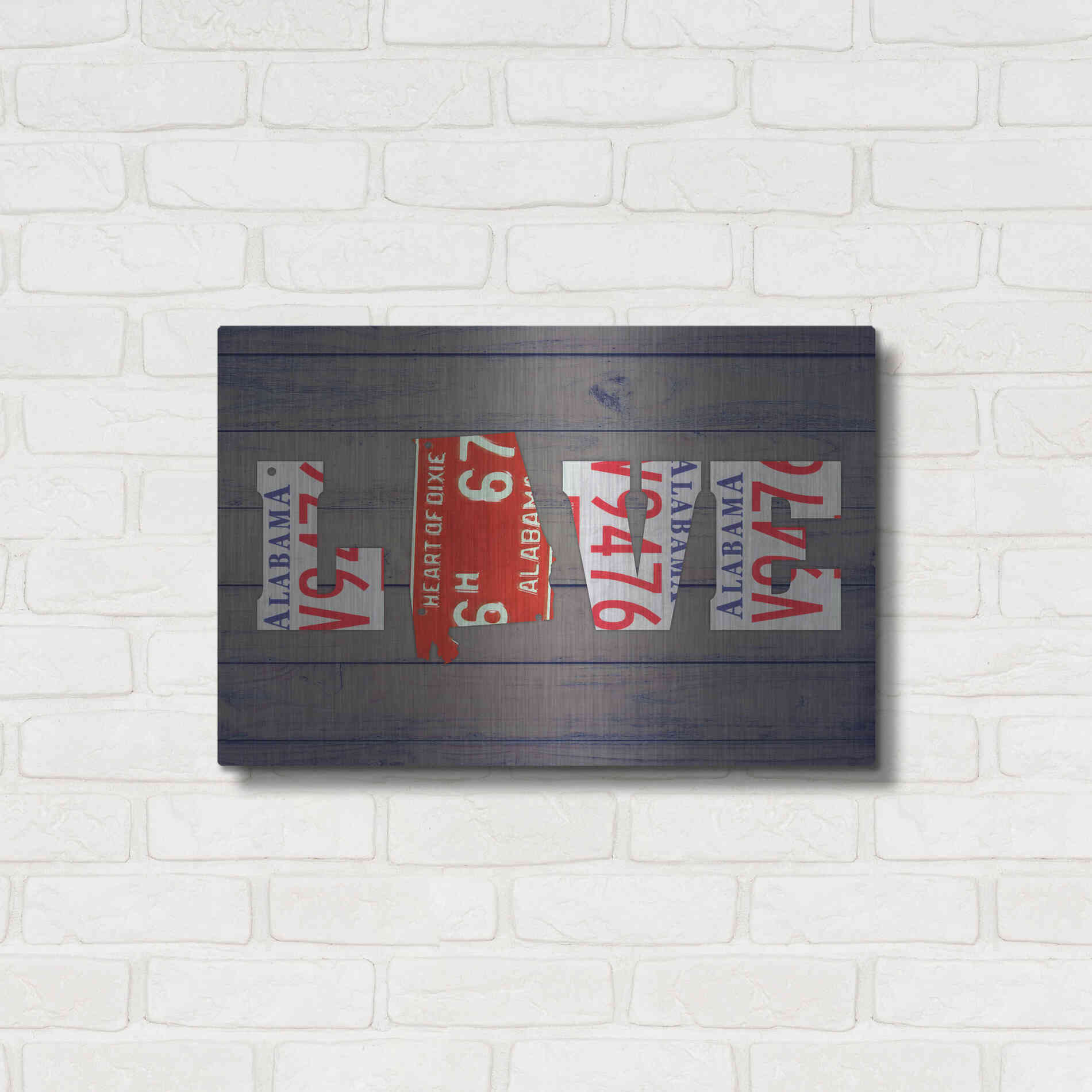 Luxe Metal Art 'AL State Love' by Design Turnpike, Metal Wall Art,24x16