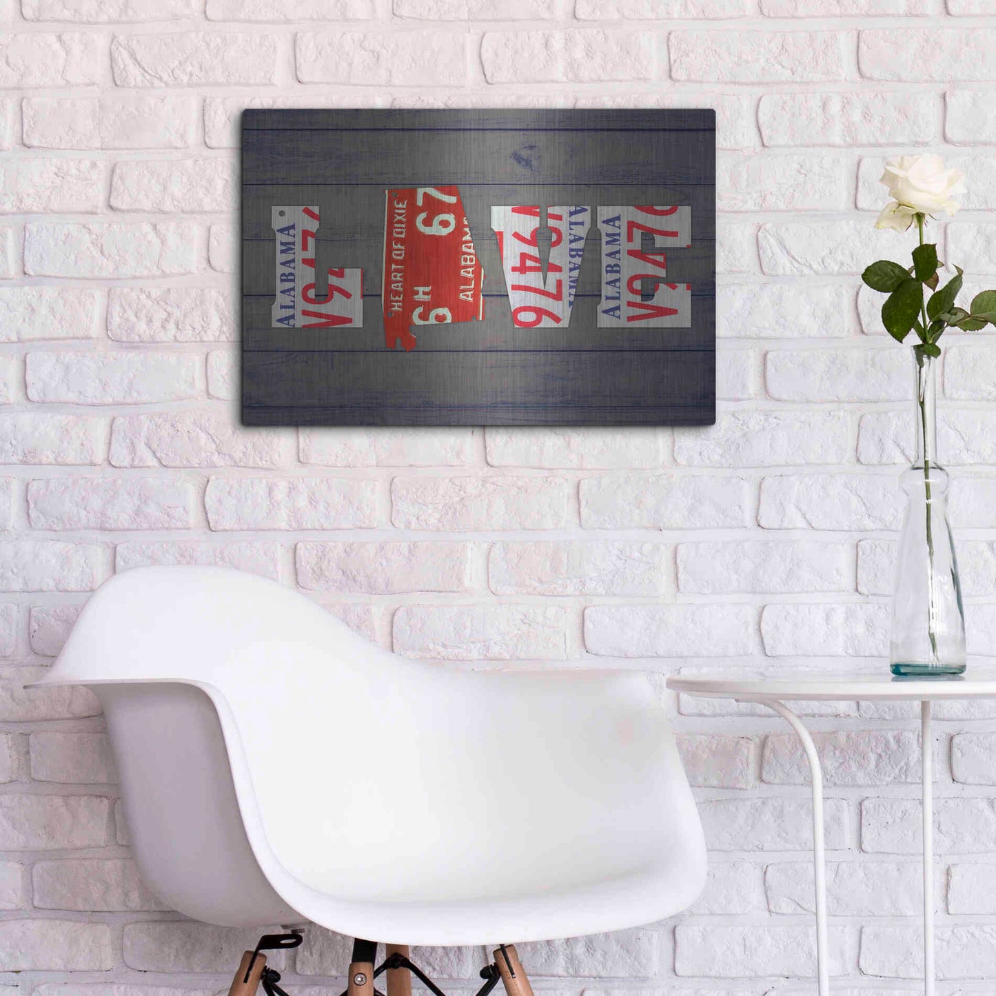 Luxe Metal Art 'AL State Love' by Design Turnpike, Metal Wall Art,24x16