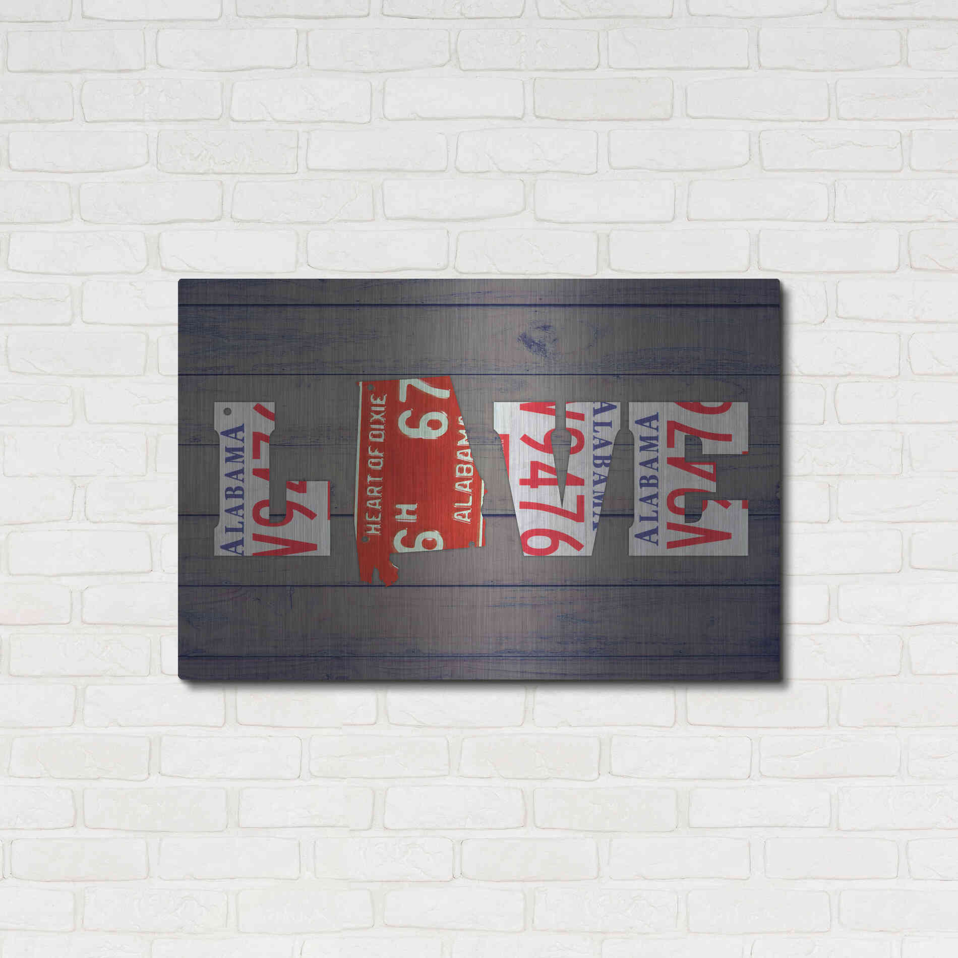 Luxe Metal Art 'AL State Love' by Design Turnpike, Metal Wall Art,36x24