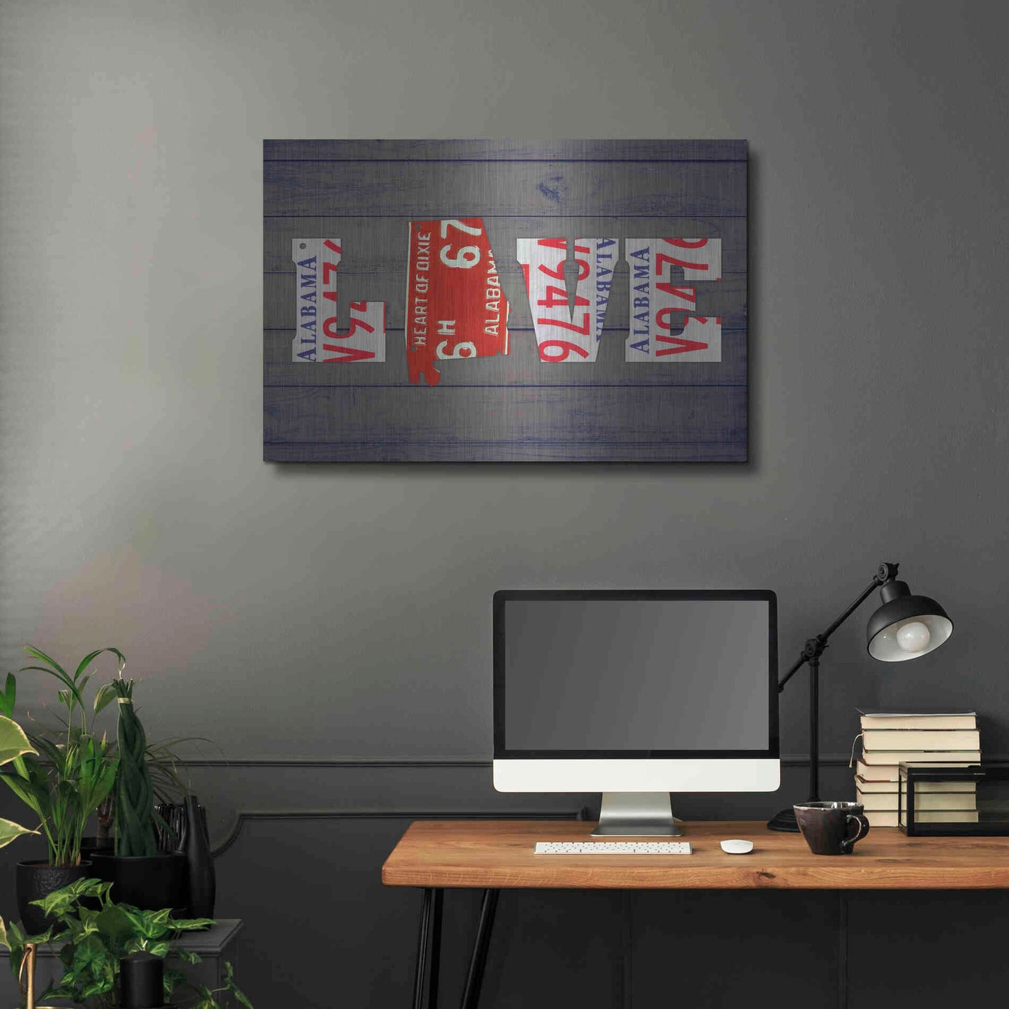 Luxe Metal Art 'AL State Love' by Design Turnpike, Metal Wall Art,36x24
