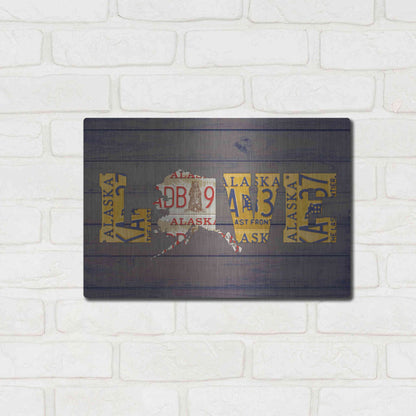 Luxe Metal Art 'AK State Love' by Design Turnpike, Metal Wall Art,16x12