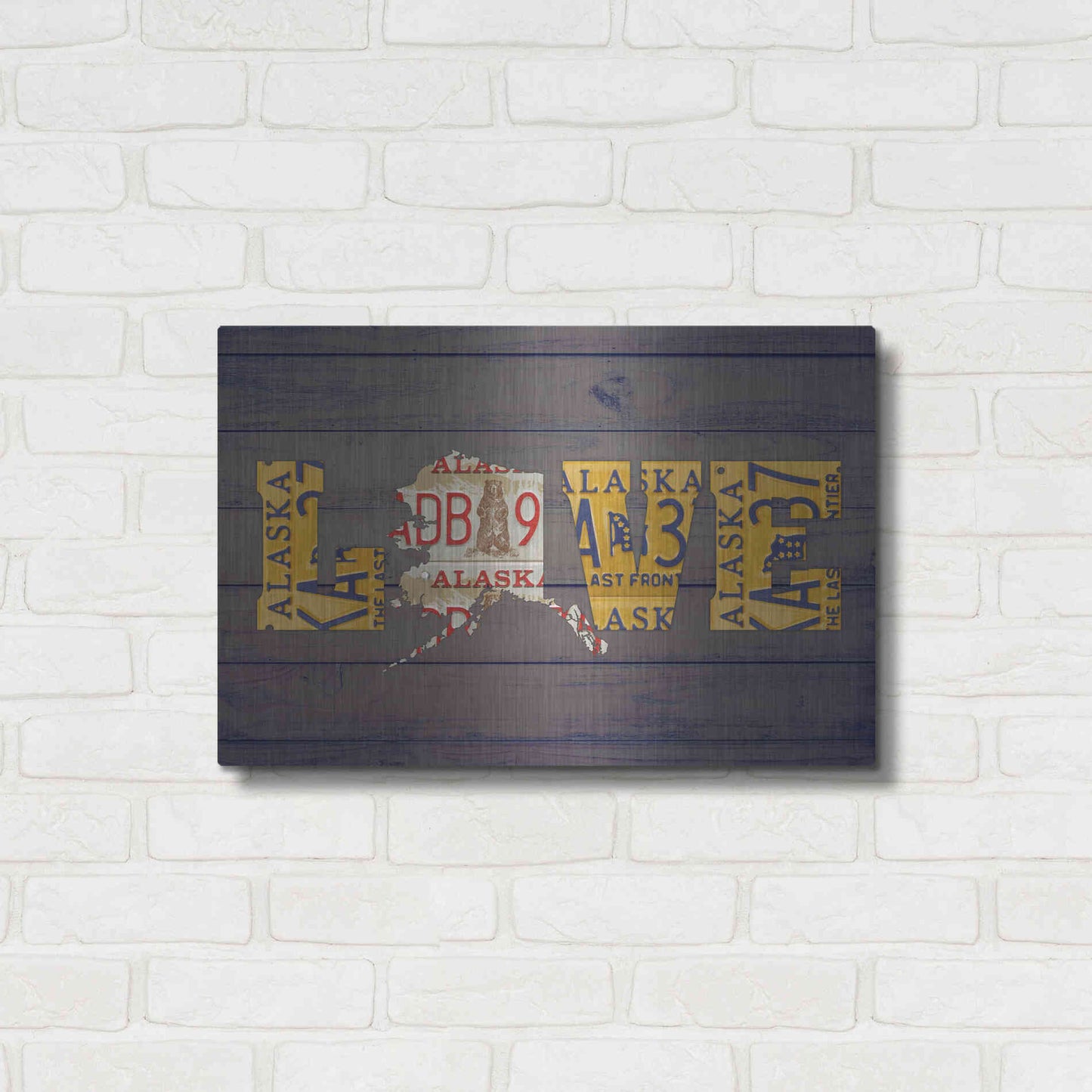 Luxe Metal Art 'AK State Love' by Design Turnpike, Metal Wall Art,24x16