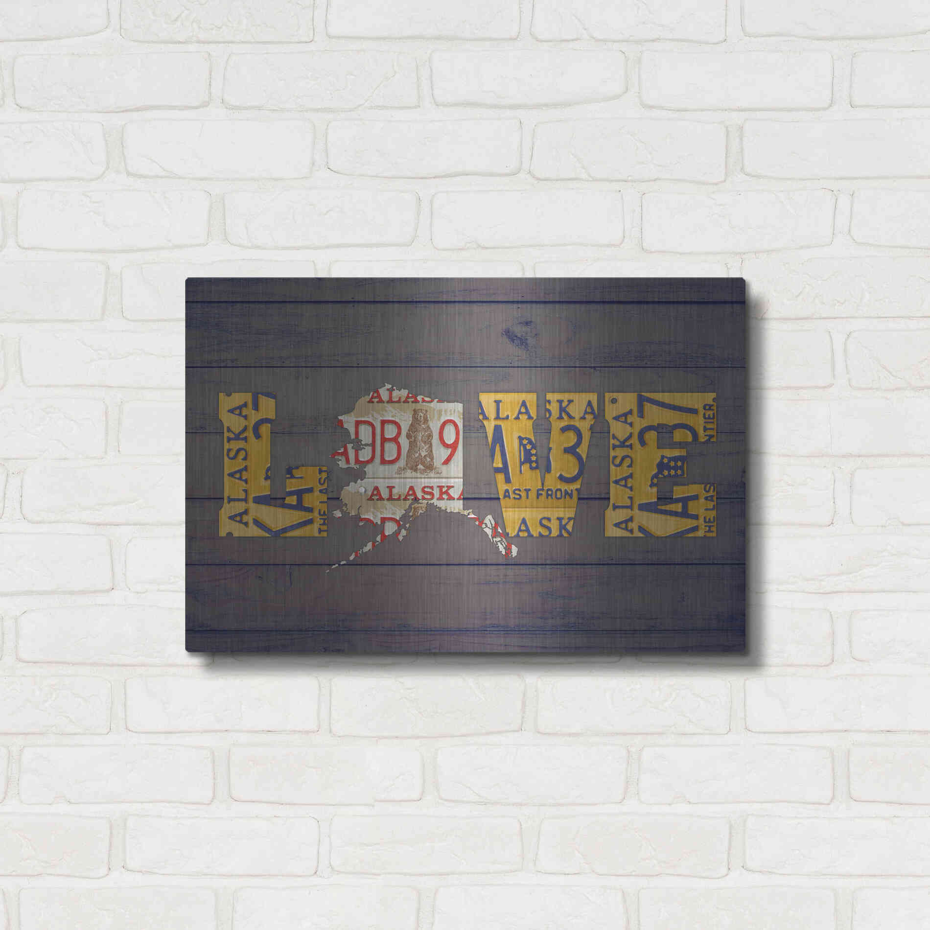 Luxe Metal Art 'AK State Love' by Design Turnpike, Metal Wall Art,24x16