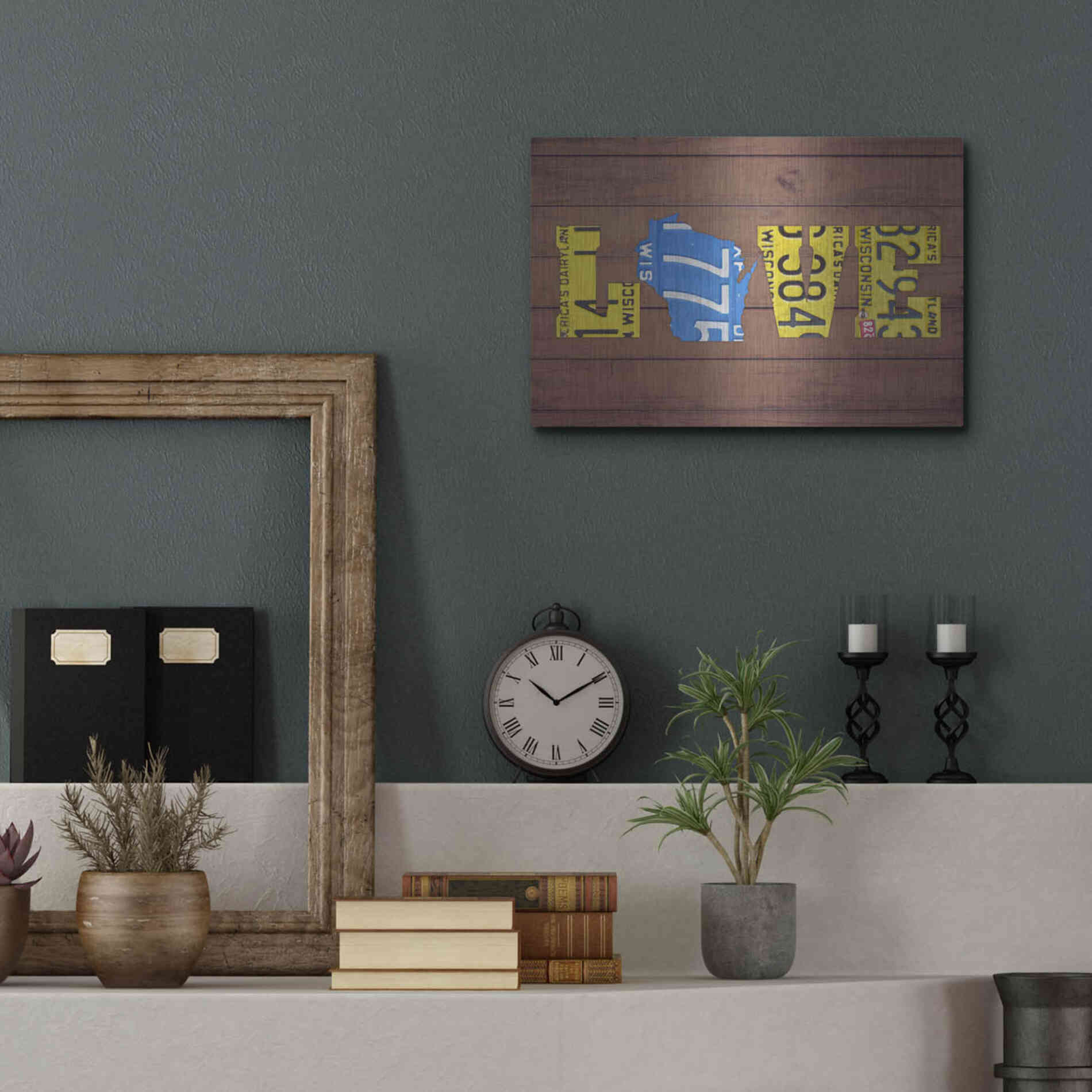 Luxe Metal Art 'WI State Love' by Design Turnpike, Metal Wall Art,16x12