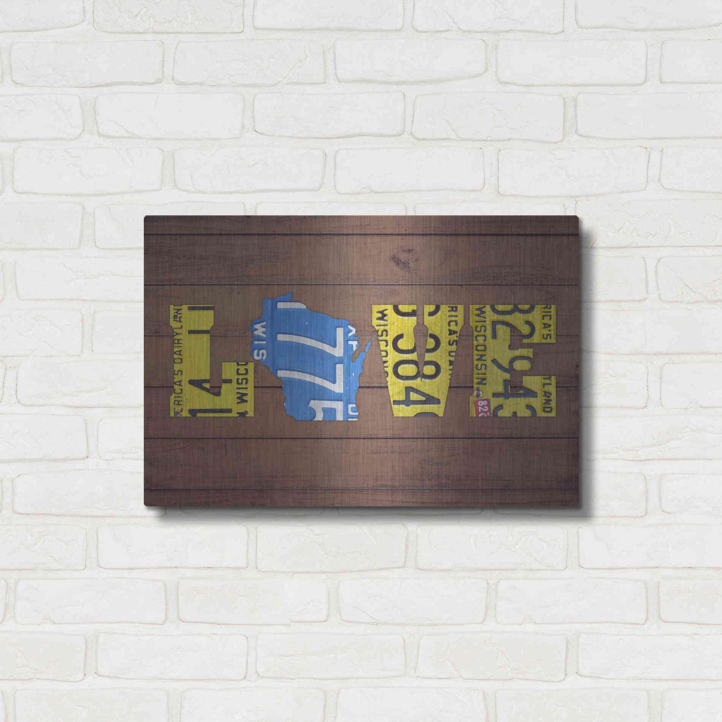 Luxe Metal Art 'WI State Love' by Design Turnpike, Metal Wall Art,24x16