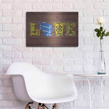Luxe Metal Art 'WI State Love' by Design Turnpike, Metal Wall Art,24x16