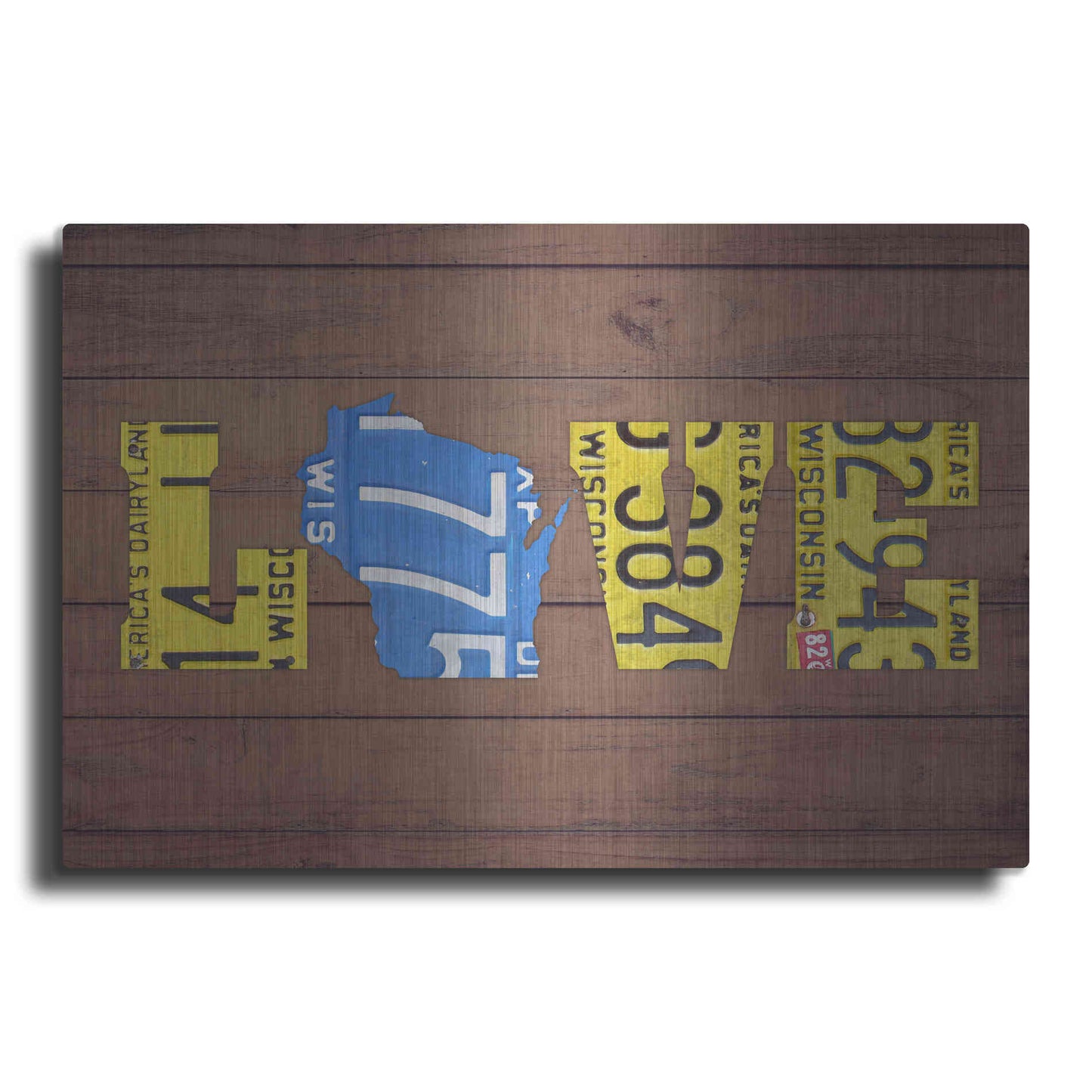 Luxe Metal Art 'WI State Love' by Design Turnpike, Metal Wall Art