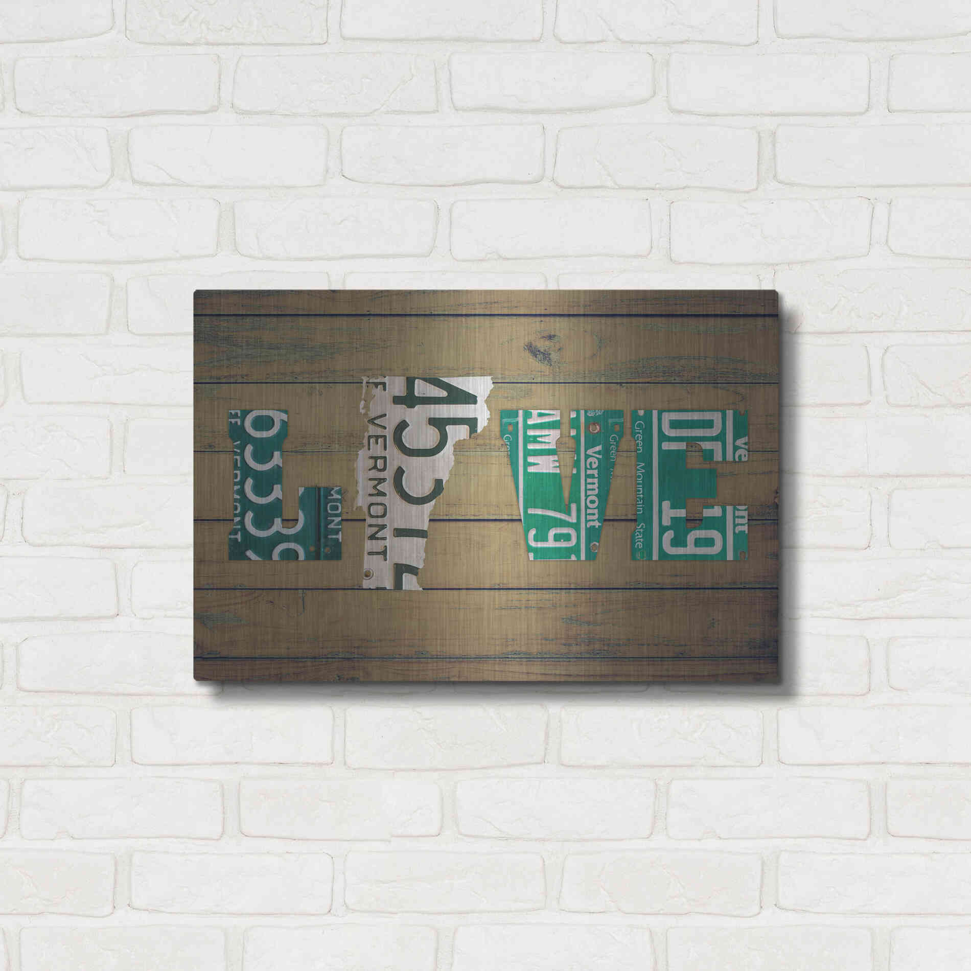 Luxe Metal Art 'VT State Love' by Design Turnpike, Metal Wall Art,24x16